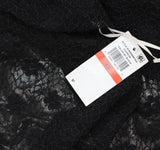 Cece Womens Metallic Lace-Over Long-Sleeve Midi Dress Black XS