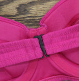 DKNY Womens Textured Molded Balconette Bikini Swim Top DIMTS470 Wildberry Pink L