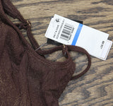 Salt + Cove Juniors Metallic One-Piece Swimsuit Chocolate Chip Lurex Brown XL