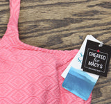 Swim Solutions Womens Textured Underwire Tankini Top Swim 806766 Guava Pink 16