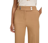 Calvin Klein Petite Solid Lux High-Rise Wide Leg Pants T42PL994 Luggage Brown 4P