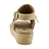JBU By Jambu Womens Tessa Shooties Round Toe Wedge Sandals Tan Shimmer Brown 8M
