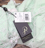 Adrianna Papell Sequin Beaded Midi Dress Gown Aloe Mist Green / Ivory 14