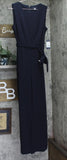 Tommy Hilfiger Womens Sleeveless Crepe Belted Front Tie Jumpsuit Sky Blue 8