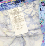 Denim & Co. Print Elastic Waist Side Pocket Straight Leg Pants Blue Multi XL