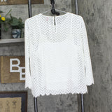 Vince Camuto Womens Lined Lace Blouse 91624077 White L