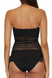 Becca Womens Standard Muse Bandeau Tankini Swim Top 733557 Black L