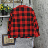 Woolrich X TGT Womens Buffalo Check Melton Flannel Jacket 94611611 Black / Red M