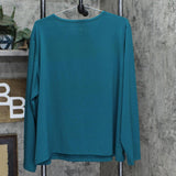 Susan Graver Essentials Womens Long Sleeve Knit Blouse Dark Green 2X