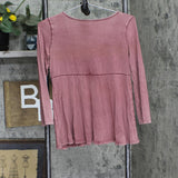 American Eagle Womens Soft & Sexy Stretch Tie Front Flowy Shirt Dusty Pink S