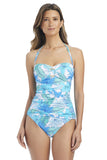 Rod Beattie Bleu Riviera Retreat Bandini Swim Top Tankini Draped Cool Blue 12