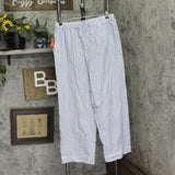 State Of Day Womens Printed Poplin Pajama Pants 100180262MS Blue Stripe L