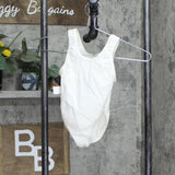 Vintage 6-Pack USA Made Toddler Girls Lined Romper Leotard White 4T