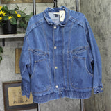 Universal Thread Womens Relaxed Bomber Denim Jacket Trucker Medium Wash Blue 2XL