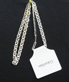 Calvin Klein Sterling Silver Mariner Link Flat Chain Necklace Silver Gray 20"
