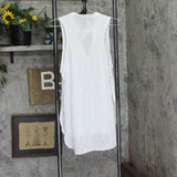 Almost Famous Juniors Sleeveless Utility Tunic Shirt top White L