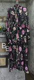 RACHEL by  Rachel Roy Mae Printed Tiered Maxi Dress Cascade Garden Black 12