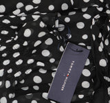 Tommy Hilfiger Womens Chiffon Polka-Dot Midi Dress Black / Cream 10