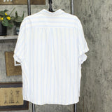 Ava & Viv Womens Plus Size Button Up Shirt 1678d33b37ee8a Blue / White Stripe 1X