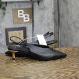 A New Day Womens Samantha Heels Kitten Pointed Toe 94462816 Black / Gold 9.5M