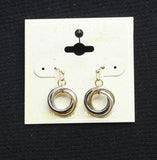 Ear Sense Two-Tone Twist Knot Ring Hoop Drop Earrings Gold / Silver Gray 1"