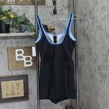 Mimi Flamingo Zip-Up One-Piece Swimsuit Romper 70100058M Black / Blue 16