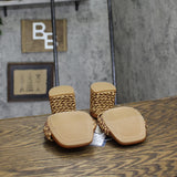 Universal Thread Aaliyah Raffia Strappy Knot Sandal Heels Cognac Brown 7.5M