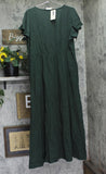 Universal Thread Womens Flutter Short Sleeve Maxi A-Line Dress Dark Green XL