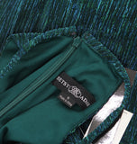 Betsy & Adam Knit Halter Neck Sleeveless Floor Length Dress Jade Green 6