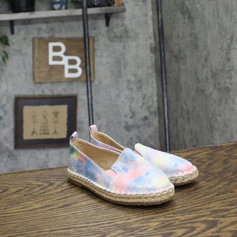 Cat & Jack  Girls Raffia Tie Dye Slip On Shoes Multicolor Brown 13