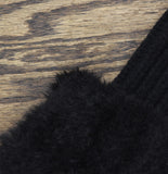 Inc International Concepts Womens Faux Fur Cuff Ribbed Knit Beanie Black