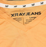 X Ray Cotton Short Sleeve Casual Slim Fit V-Neck T-Shirt Cantaloupe Orange L