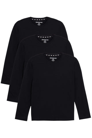 X Ray Boys Kids Lot of 3 Long Sleeve Cotton T-Shirts 3PLS2100367 Black M