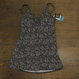 Swim Solutions Womens Abstract Bow Swimdress One Piece Swim Black / White 10