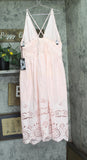 Future Collective Womens Eyelet Maxi A-Line Dress 94236108 Light Pink XL