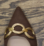 A New Day Womens Tabitha Oversized Chain Sling Back Heels 94305245 Brown 7M