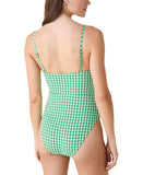 Andie Snap Front Gingham One-Piece Swimsuit AO624 Green Gingham M