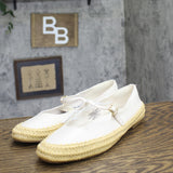 Universal Thread Jane Espadrille Flats with Strap Cream Off White / Brown 11M