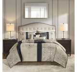 Madison Park Blaine 7-pc. Comforter Set Throw Pillows Black Brown Multi Cal King