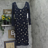 Aqua Womens Seashell Accent Treasure Crocheted Midi Dress IDO12968 Navy Blue XL