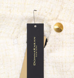 Donna Karan Womens Tweed Sheath Dress Button Accent KA4T24W8 Cream / Gold 2