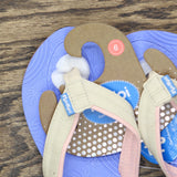 Floopi Women Durable EVA Floral Textured Flip Flops Blue 6M