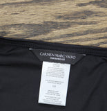 Carmen Marc Valvo Starlight Lux Ruched Bikini Bottom C6V965 Black L