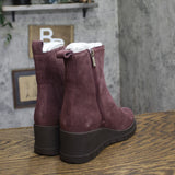 Lucky Brand Suede Almond Toe Ankle Chelsea Boots Booties Winter Cherry Purple 5M