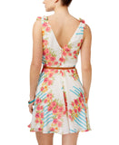 City Studios Juniors Belted Floral-Print Fit & Flare Dress White Multi 7