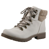 Cliffs By White Mountain Lace-Up Hiker Style Bootie Winter Off White / Fabric 9M