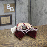 A New Day Rhinestone Bow Velvet Heels 94656737 Burgundy Red 7M