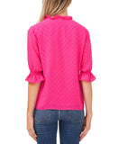 Cece Womens Split Neck Applique Blouse 7021016
