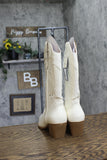 Universal Thread Womens Studded Western Cowboy Boots 92229982 Off White 8.5M
