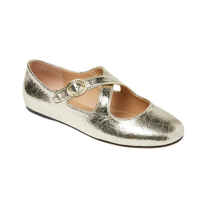 A New Day Womens Tasmin Flats Shiny 94568245 Gold Yellow 9.5M